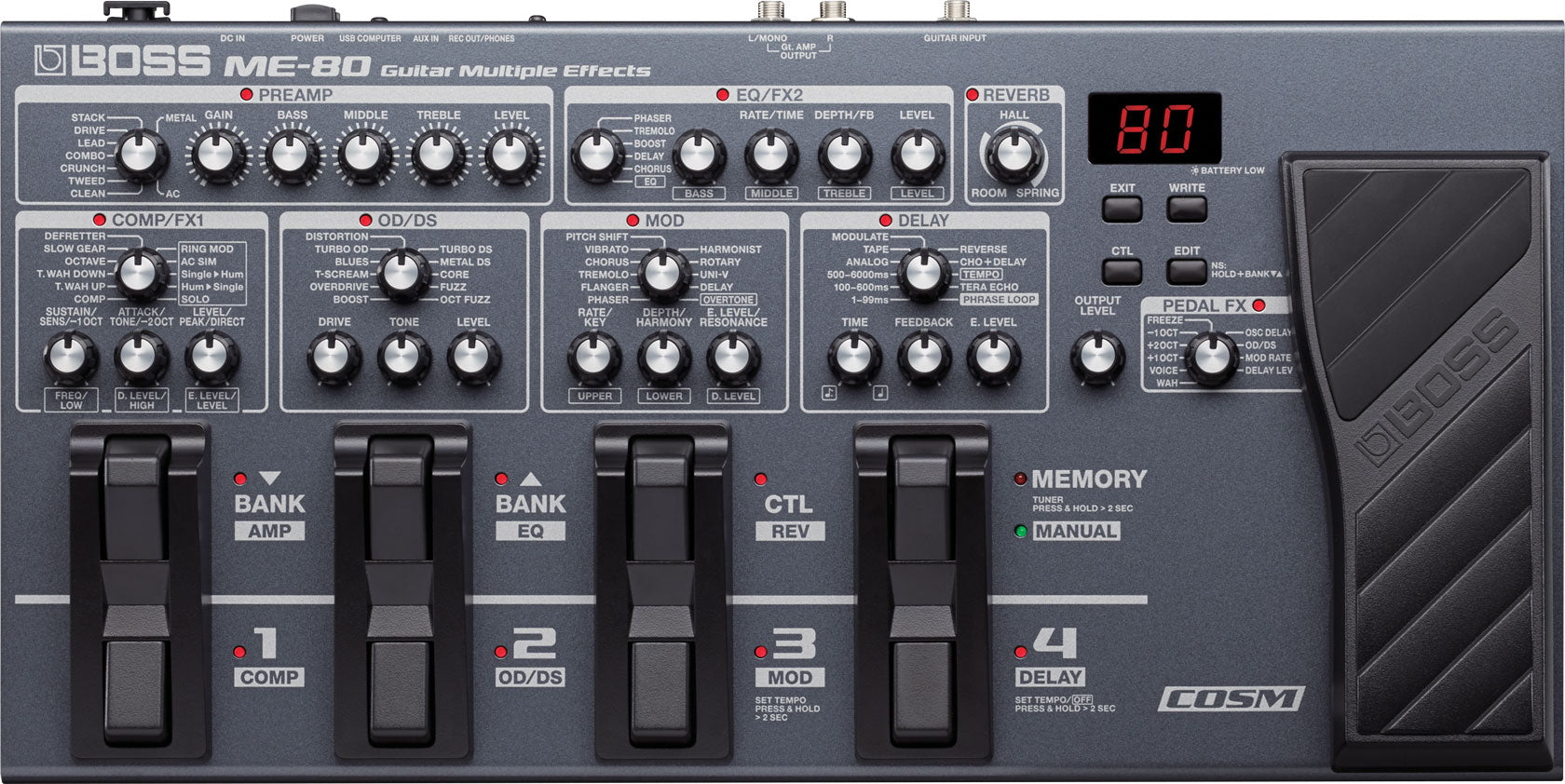 Boss ME-80 Guitar Multiple Effects