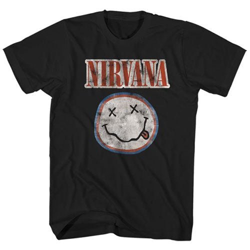 NIRVANA UNISEX TEE: DISTRESSED LOGO by Rock Off Trade