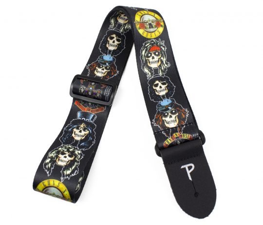 Official Guns N’ Roses Cartoon Faces Polyester Guitar Strap by Perri's Leathers