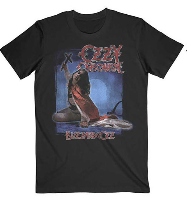 OZZY OSBOURNE UNISEX TEE: BLIZZARD OF OZZ TRACKLIST (BACK PRINT) by Rock Off Trade