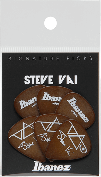 Ibanez Steve Vai Signature Guitar Picks, Rubber Grip, Brown (6PCS)