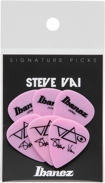 Ibanez Steve Vai Signature Guitar Picks, Rubber Grip, Pink (6PCS)