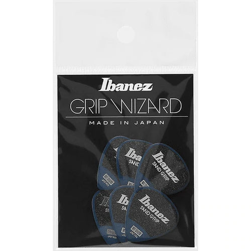 Ibanez Grip Wizard Sand Grip Medium Guitar Picks, Dark Blue (6PCS)
