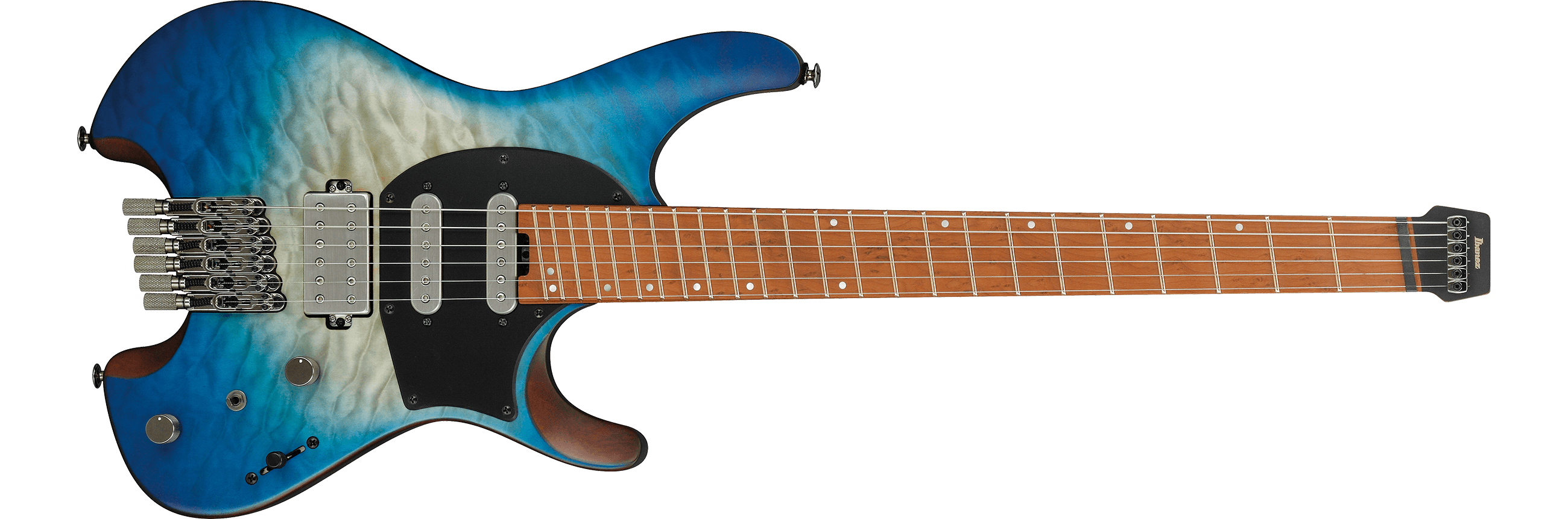 Ibanez Q Standard QX54QM Headless Multiscale Electric Guitar, Blue Sphere Burst Matte