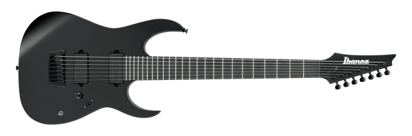 Ibanez RGIXL7BKF Iron Label Nitro RG 7-String Electric Guitar, Black Flat