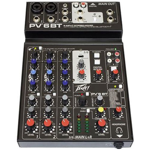 Peavey PV 6 BT 120US 6 Channel Mixer by Peavey Electronics