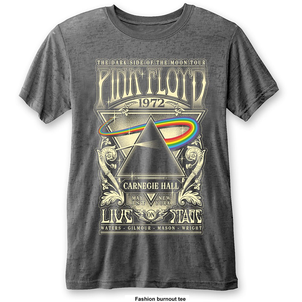 PINK FLOYD UNISEX FASHION TEE: CARNEGIE HALL (BURN OUT) by Rock Off Trade
