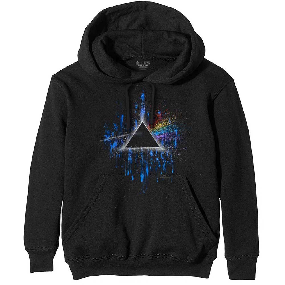 PINK FLOYD UNISEX PULLOVER HOODIE: DARK SIDE OF THE MOON BLUE SPLATTER by Rock Off Trade