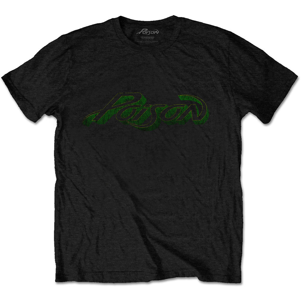 POISON UNISEX T - SHIRT: VINTAGE LOGO by Rock Off Trade
