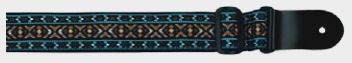 Profile 2' Guitar Strap Jacquard Weave - Skyblue & Edging Pattern by Coast Music