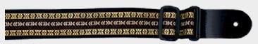 Profile 2' Jacquard Weave - Red & Yellow Edging Pattern Guitar Strap by Coast Music