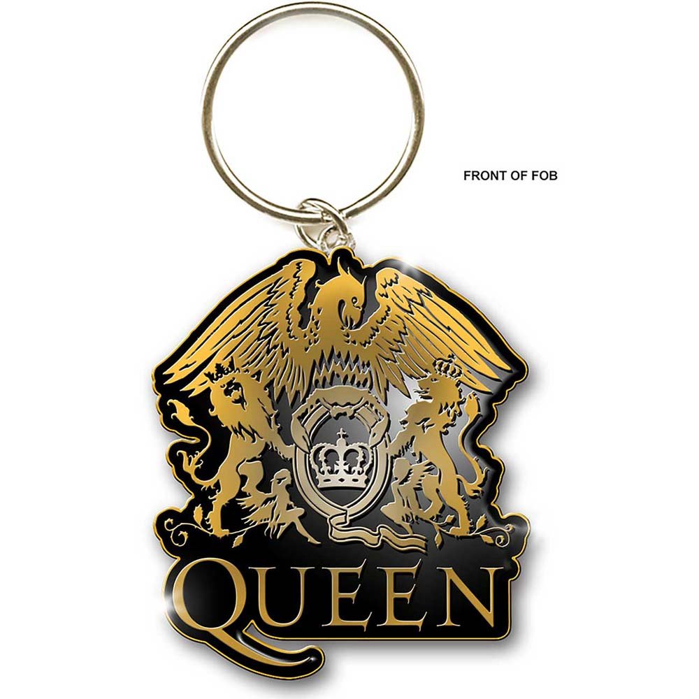 QUEEN KEYCHAIN: GOLD CREST (ENAMEL IN - FILL) by Rock Off Trade