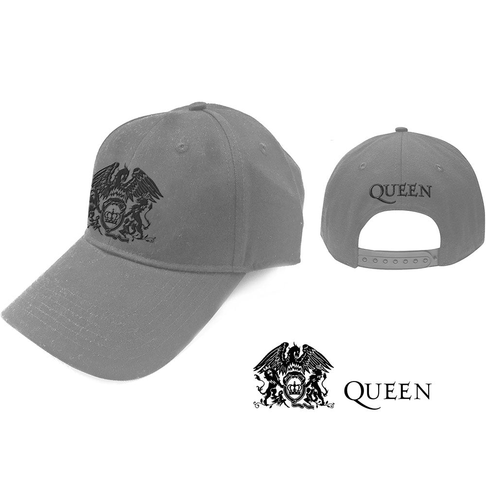 QUEEN UNISEX BASEBALL CAP: BLACK CLASSIC CREST by Rock Off Trade