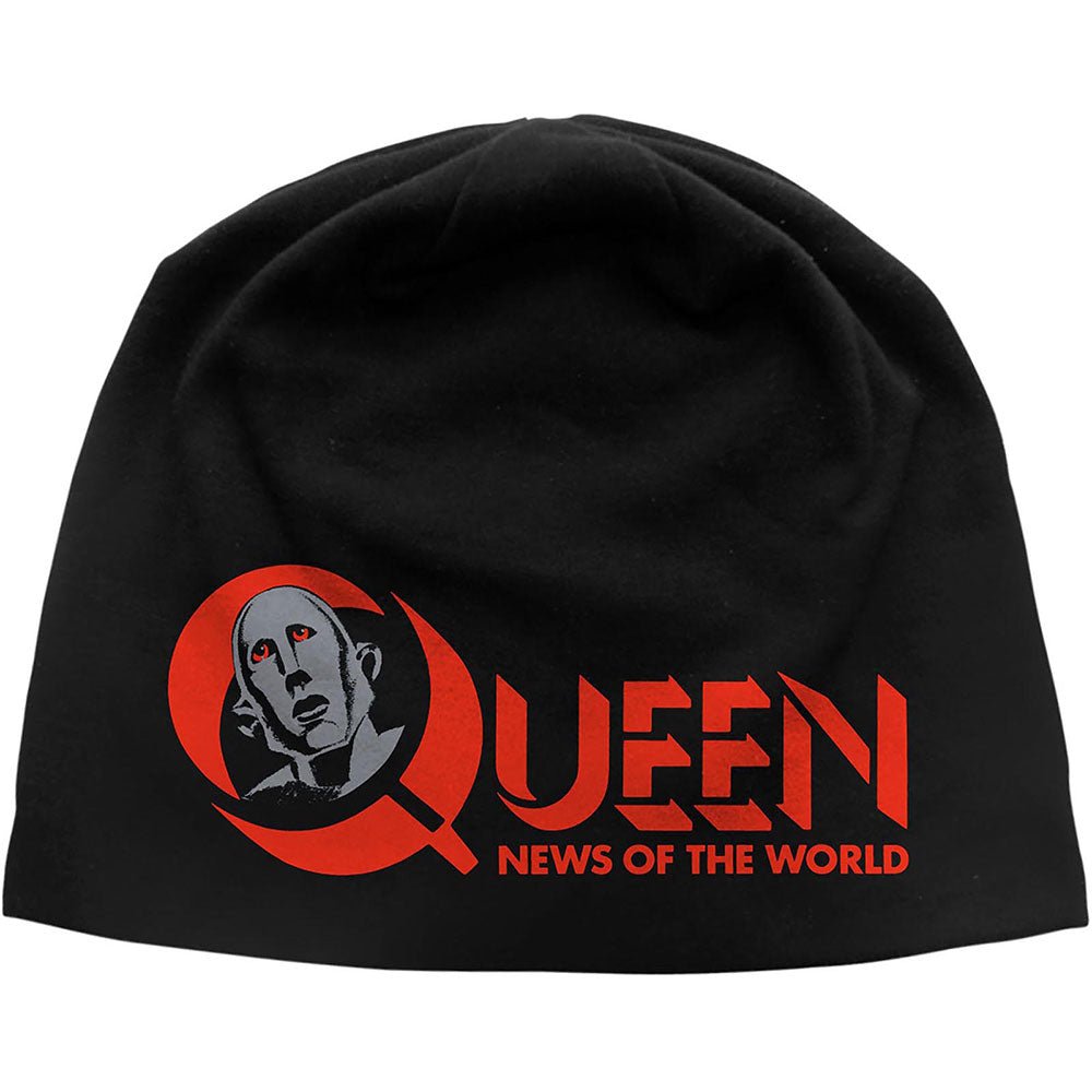 QUEEN UNISEX BEANIE HAT: NEWS OF THE WORLD by Rock Off Trade