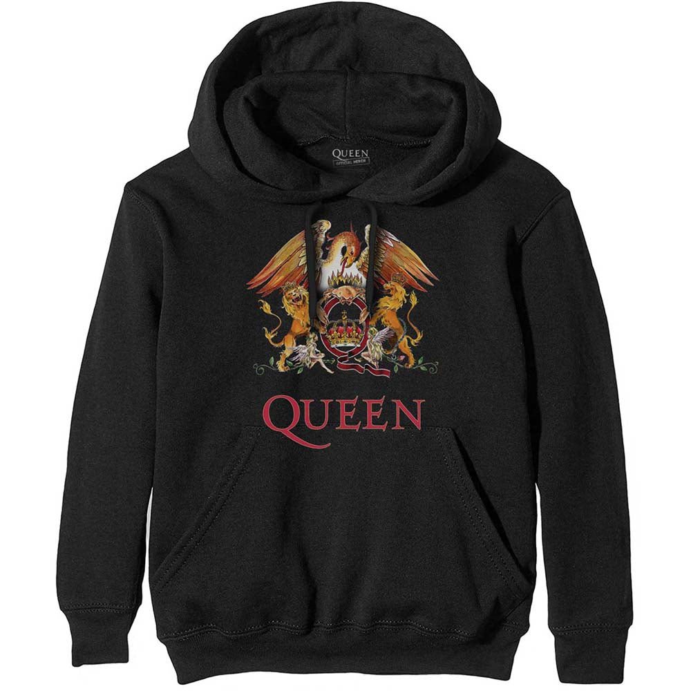 QUEEN UNISEX PULLOVER HOODIE: CLASSIC CREST by Rock Off Trade