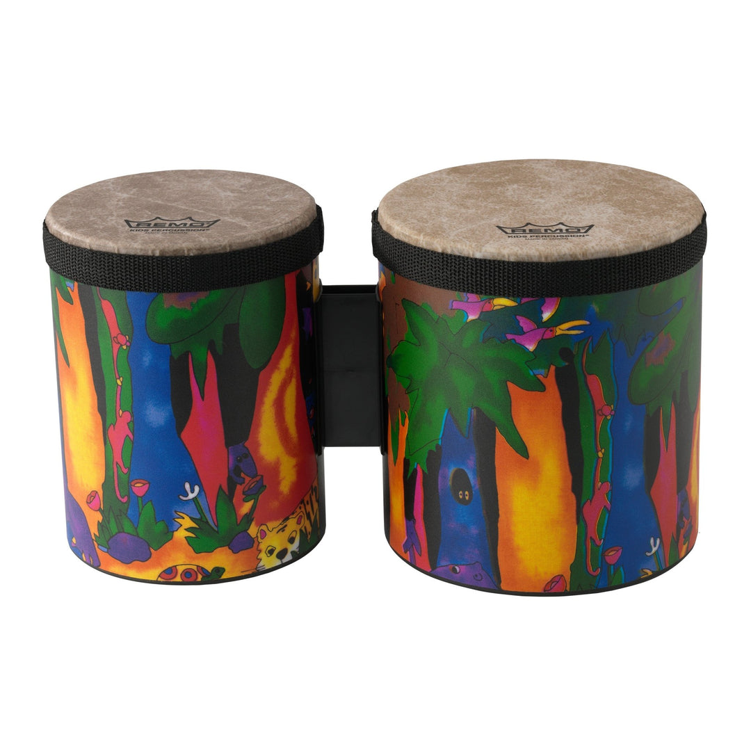 Remo Kid's Percussion, Bongos, 5/6 Diameters, Rain Forest Fabric by Coast Music