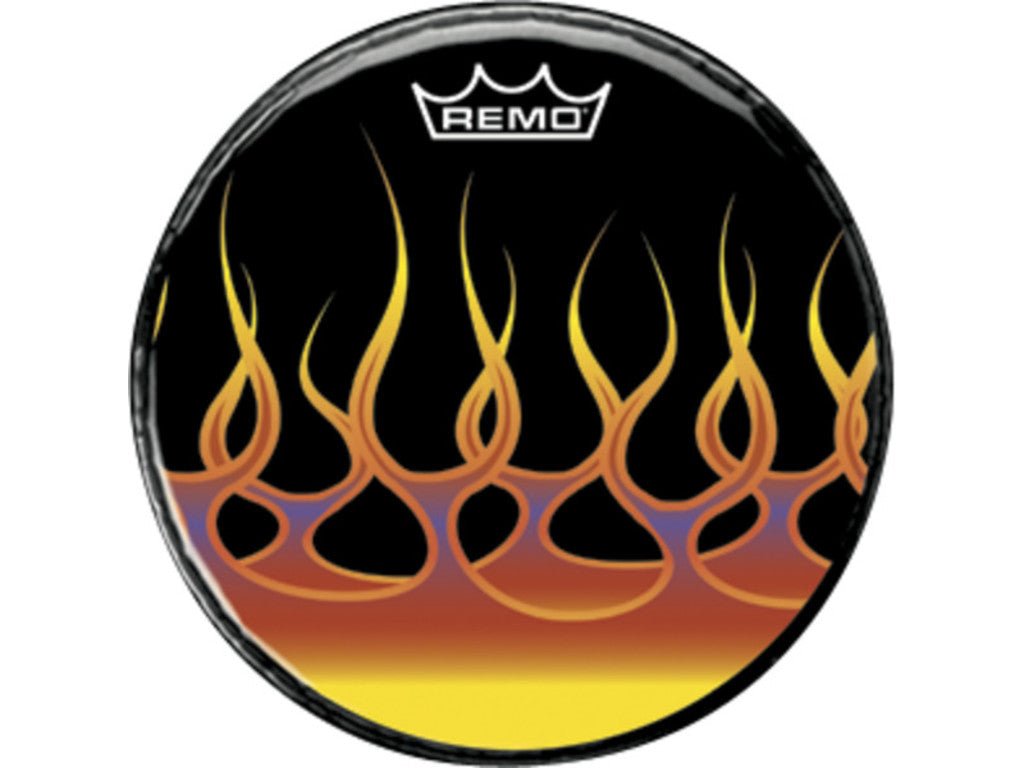 Remo Spreading Flames Graphic Head Custom 22" Bass Drumhead by Coast Music