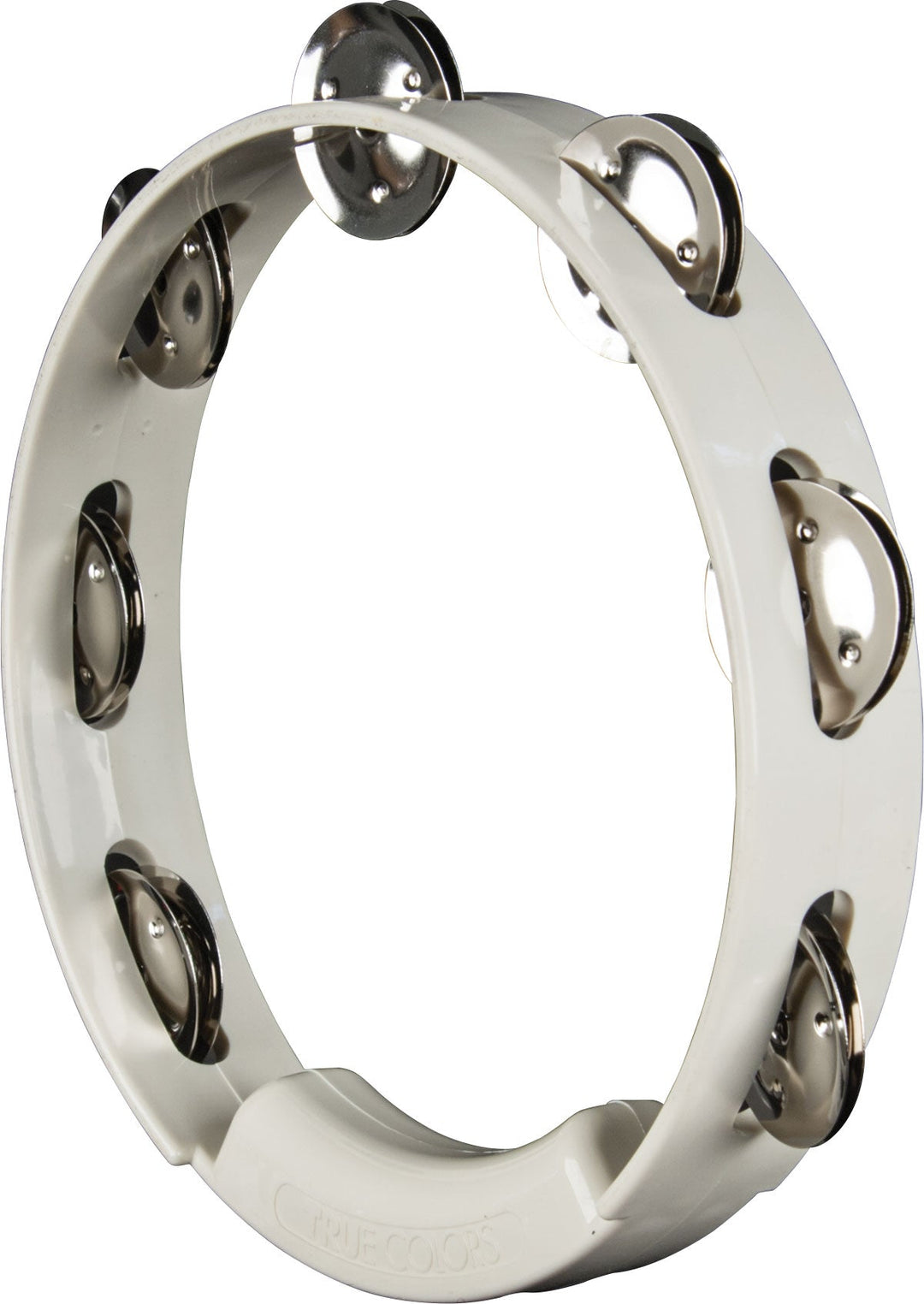 Rhythm Tech TC4028 White with Nickel Jingles True Colors Tambourines by Coast Music