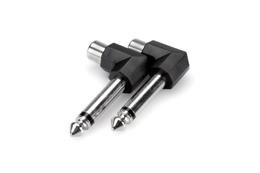 Right - angle Adaptors, RCA to 1/4 in TS, 2 pc by Yorkville