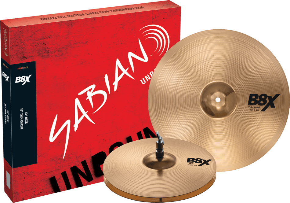 Sabian B8X First Pack 13" Hi Hats/16" Crash, 2 Pack by Sabian