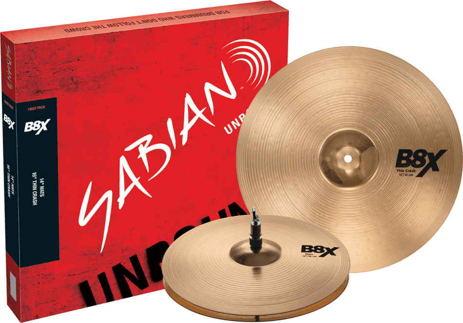 Sabian B8X First Pack 14" Hi Hats/16" Crash, 2 - Pack by Sabian
