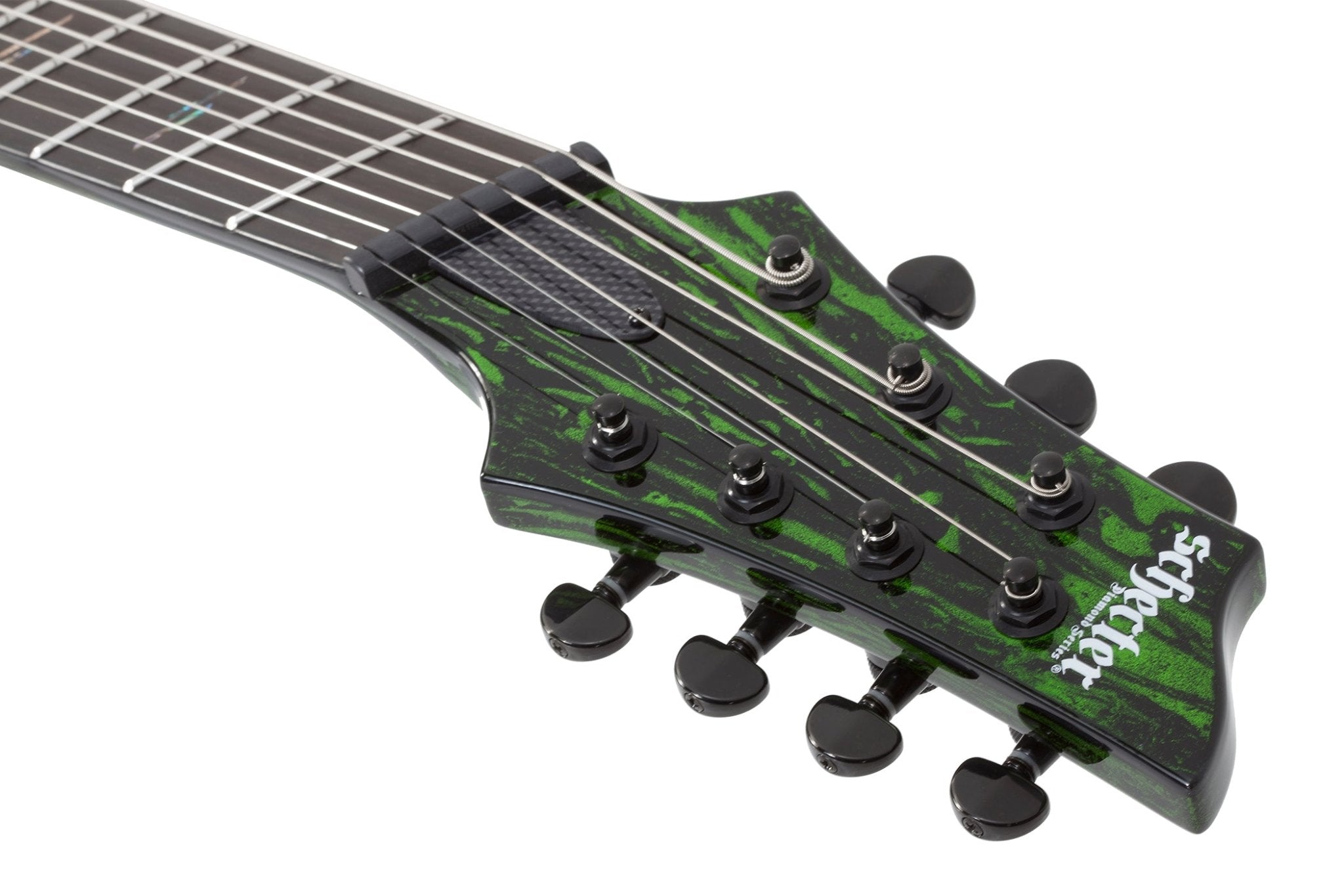 Schecter C - 7 Multiscale Silver Mountain Electric Guitar, Toxic Venom by Erikson Music