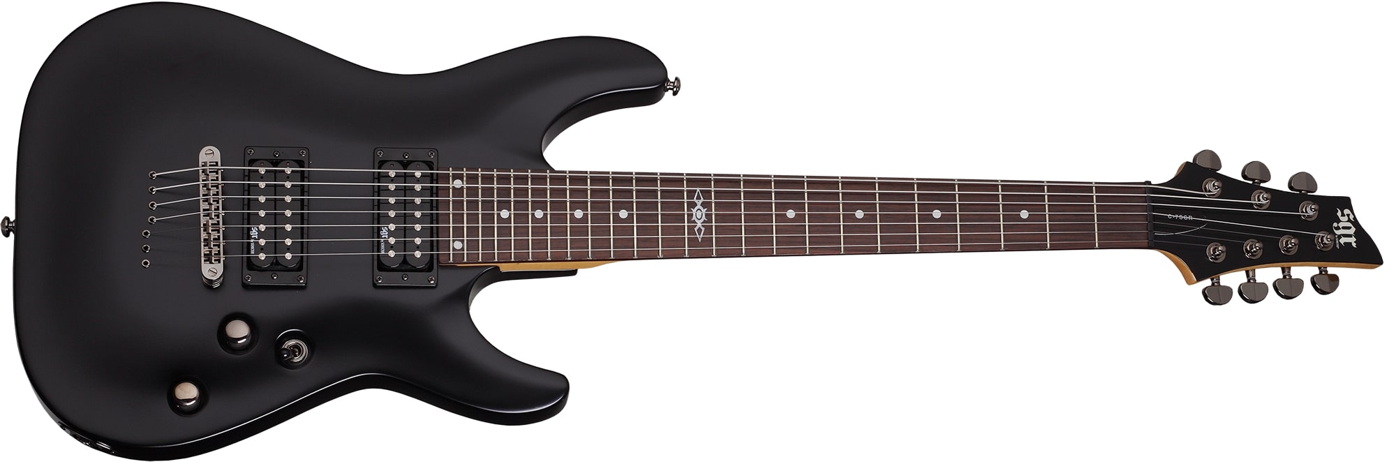 Schecter C - 7 SGR 7 String Electric Guitar - Midnight Satin Black by Erikson Music