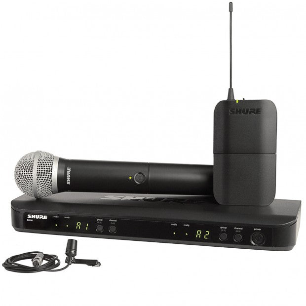 Shure Wireless Combo System with PG58 Handheld and CVL Lavalier by SFM