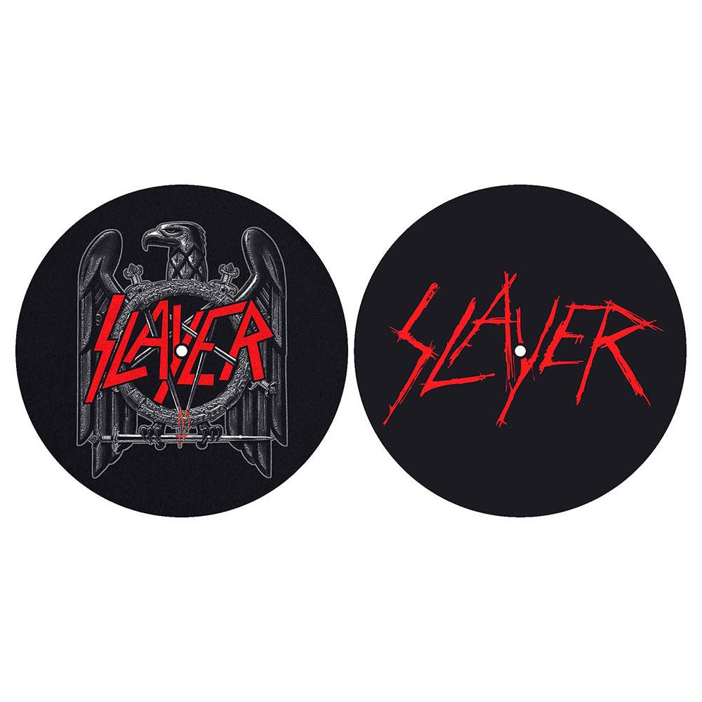 SLAYER TURNTABLE SLIPMAT SET: EAGLE/SCRATCHED LOGO (RETAIL PACK) by Rock Off Trade