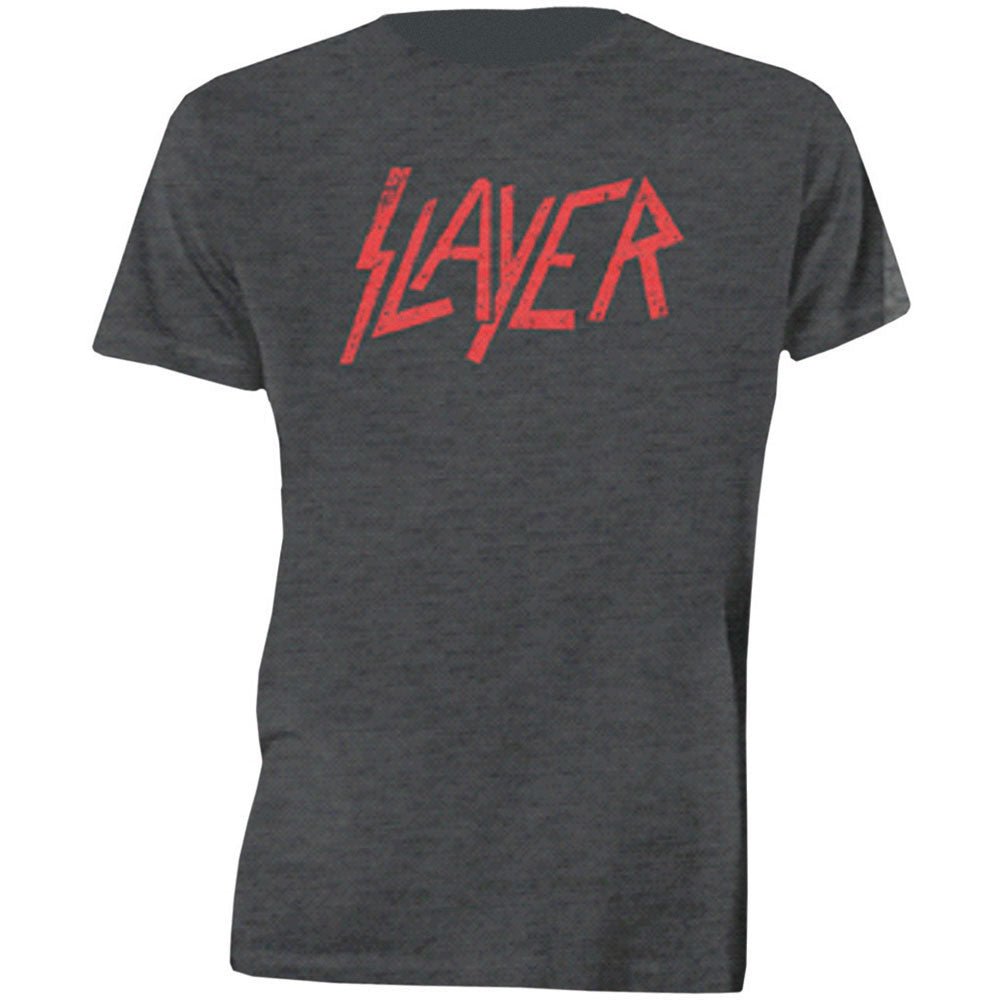 SLAYER UNISEX TEE: DISTRESSED LOGO by Rock Off Trade
