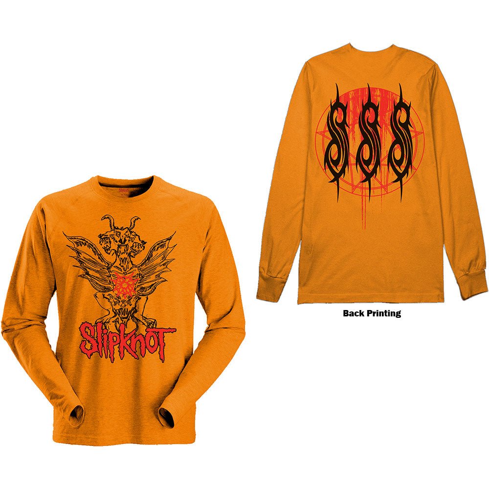 SLIPKNOT UNISEX LONG SLEEVED T - SHIRT: WINGED DEVIL (BACK PRINT) by Rock Off Trade