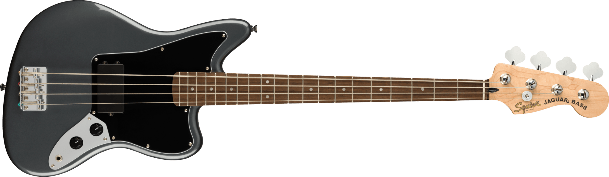 Squier Affinity Series™ Jaguar® Bass H, Laurel Fingerboard, Black Pickguard, Charcoal Frost Metallic by FMIC