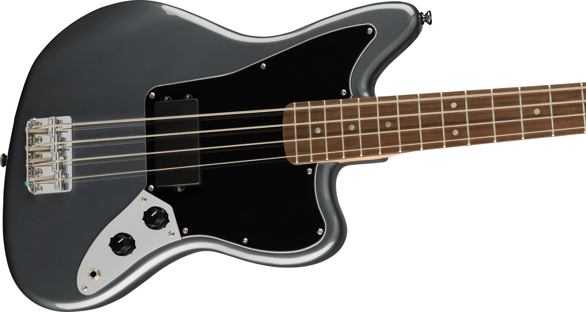 Squier Affinity Series™ Jaguar® Bass H, Laurel Fingerboard, Black Pickguard, Charcoal Frost Metallic by FMIC