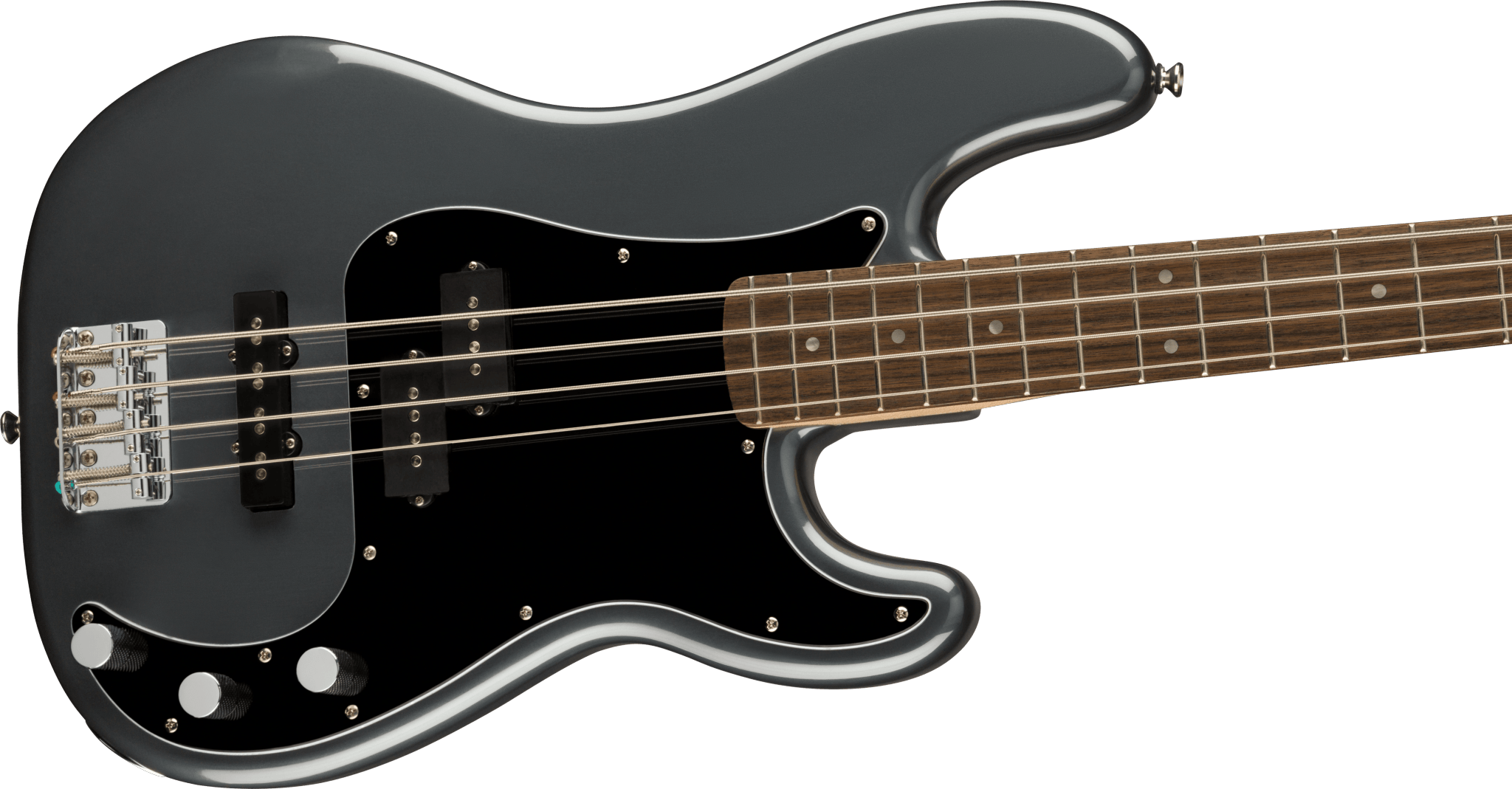 Squier Affinity Series Precision Bass PJ, Laurel Fingerboard, Black Pickguard, Charcoal Frost Metallic by FMIC