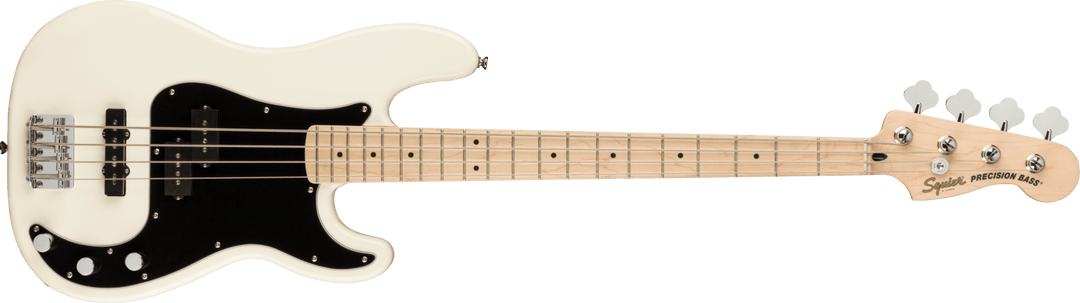 Squier Affinity Series™ Precision Bass® PJ, Maple Fingerboard, Black Pickguard, Olympic White by FMIC