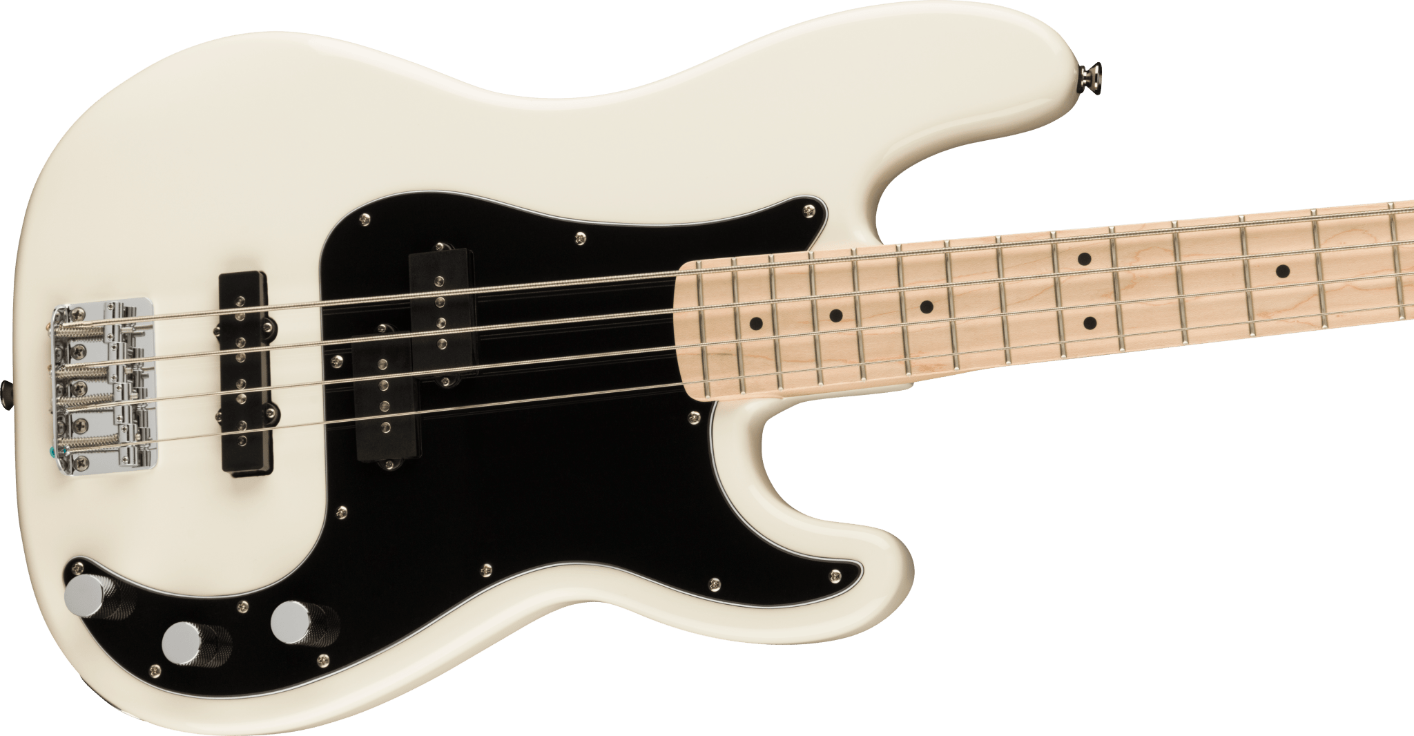 Squier Affinity Series™ Precision Bass® PJ, Maple Fingerboard, Black Pickguard, Olympic White by FMIC