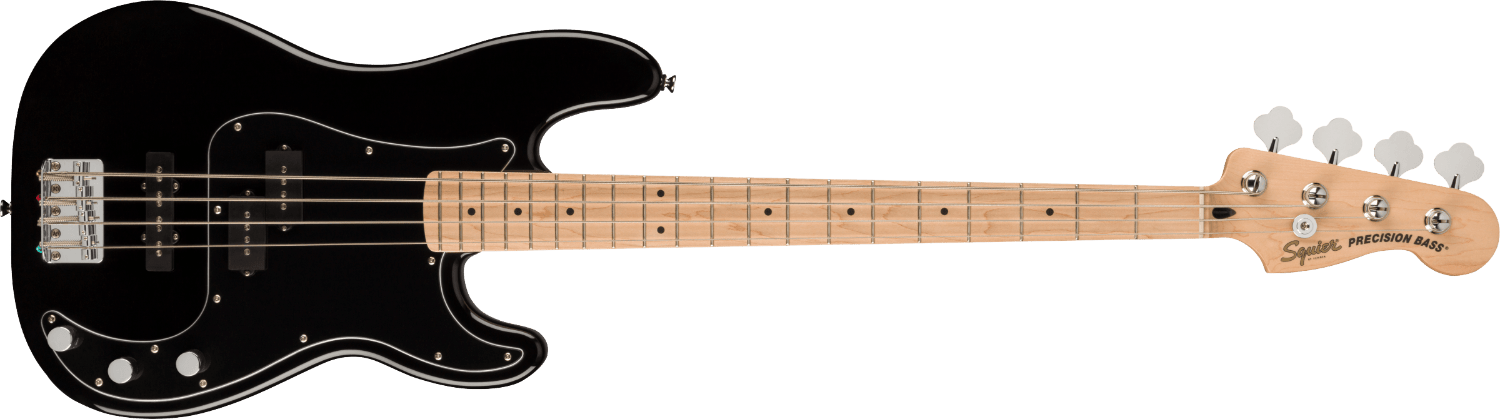 Squier Affinity Series Precision Bass PJ Pack, Maple Fingerboard, Black, Gig Bag, Rumble 15 - 120V by FMIC