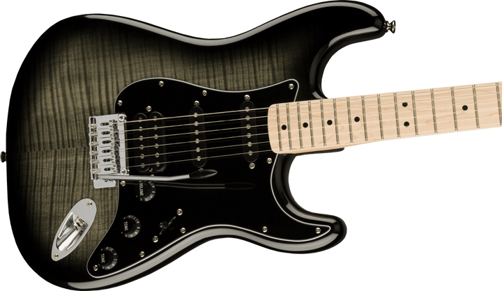 Squier Affinity Series™ Stratocaster® FMT HSS, Maple Fingerboard, Black Pickguard, Black Burst by FMIC