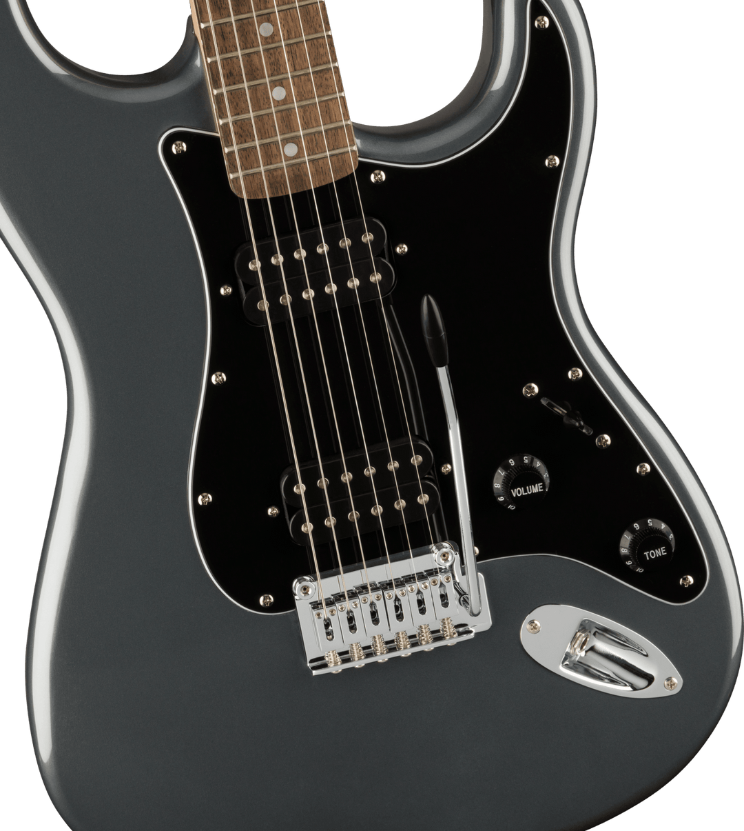 Squier Affinity Series™ Stratocaster® HH, Laurel Fingerboard, Black Pickguard, Charcoal Frost Metallic by FMIC
