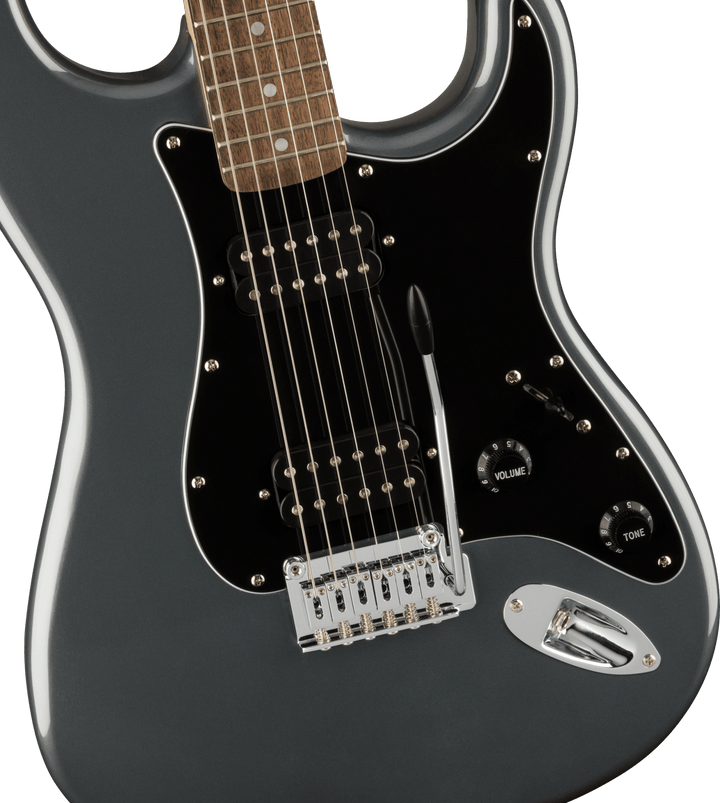 Squier Affinity Series™ Stratocaster® HH, Laurel Fingerboard, Black Pickguard, Charcoal Frost Metallic by FMIC