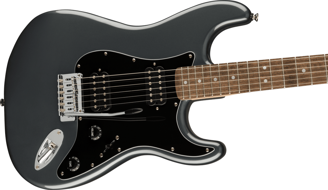 Squier Affinity Series™ Stratocaster® HH, Laurel Fingerboard, Black Pickguard, Charcoal Frost Metallic by FMIC