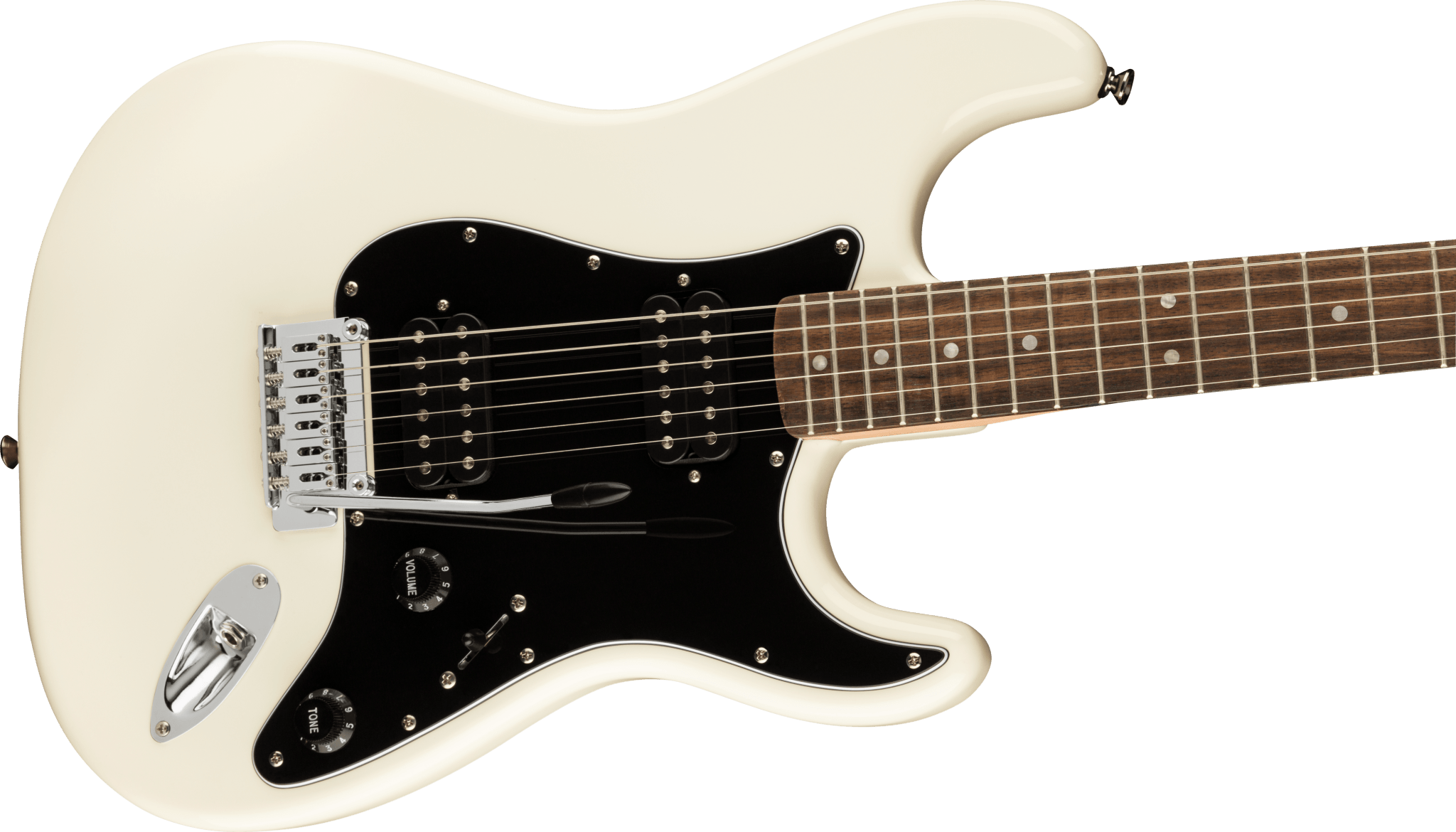 Squier Affinity Series™ Stratocaster® HH, Laurel Fingerboard, Black Pickguard, Olympic White by FMIC