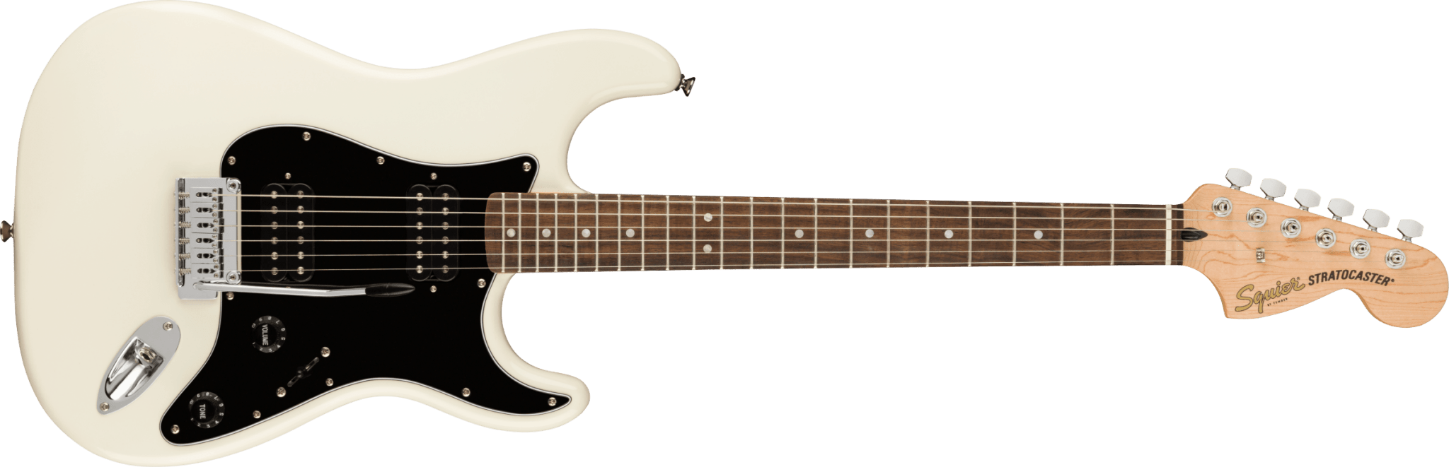 Squier Affinity Series™ Stratocaster® HH, Laurel Fingerboard, Black Pickguard, Olympic White by FMIC