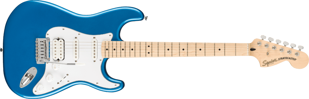 Squier Affinity Series Stratocaster HSS Pack, Maple Fingerboard, Lake Placid Blue, Gig Bag, 15G - 120V by FMIC