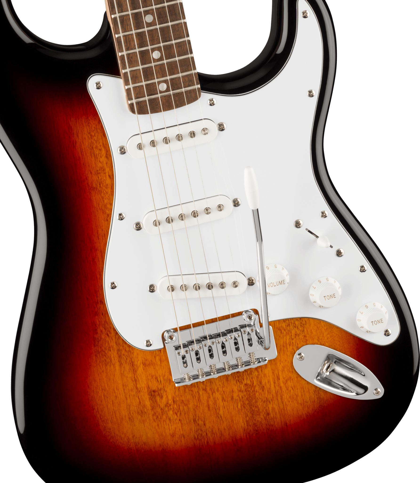 Squier Affinity Series™ Stratocaster®, Laurel Fingerboard, White Pickguard, 3 - Color Sunburst by FMIC