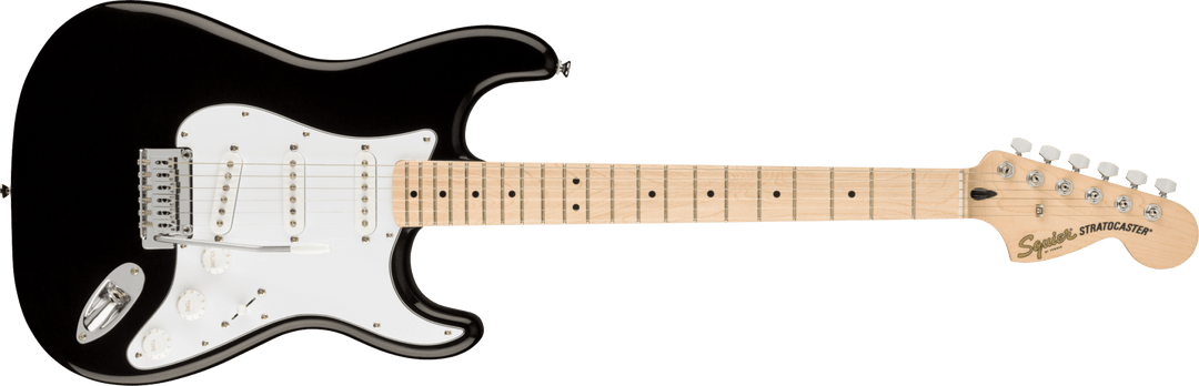 Squier Affinity Series™ Stratocaster®, Maple Fingerboard, White Pickguard, Black by FMIC