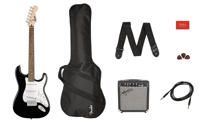 Squier Stratocaster® Pack, Laurel Fingerboard, Black, Gig Bag, 10G - 120V by FMIC