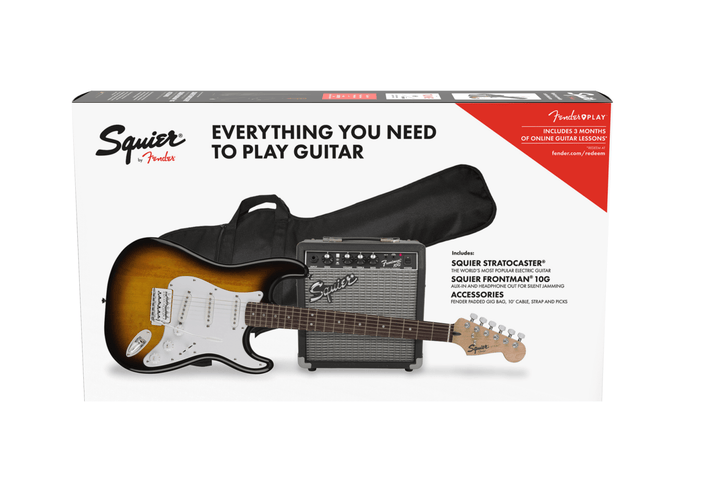Squier Stratocaster® Pack, Laurel Fingerboard, Brown Sunburst, Gig Bag, 10G - 120V by FMIC