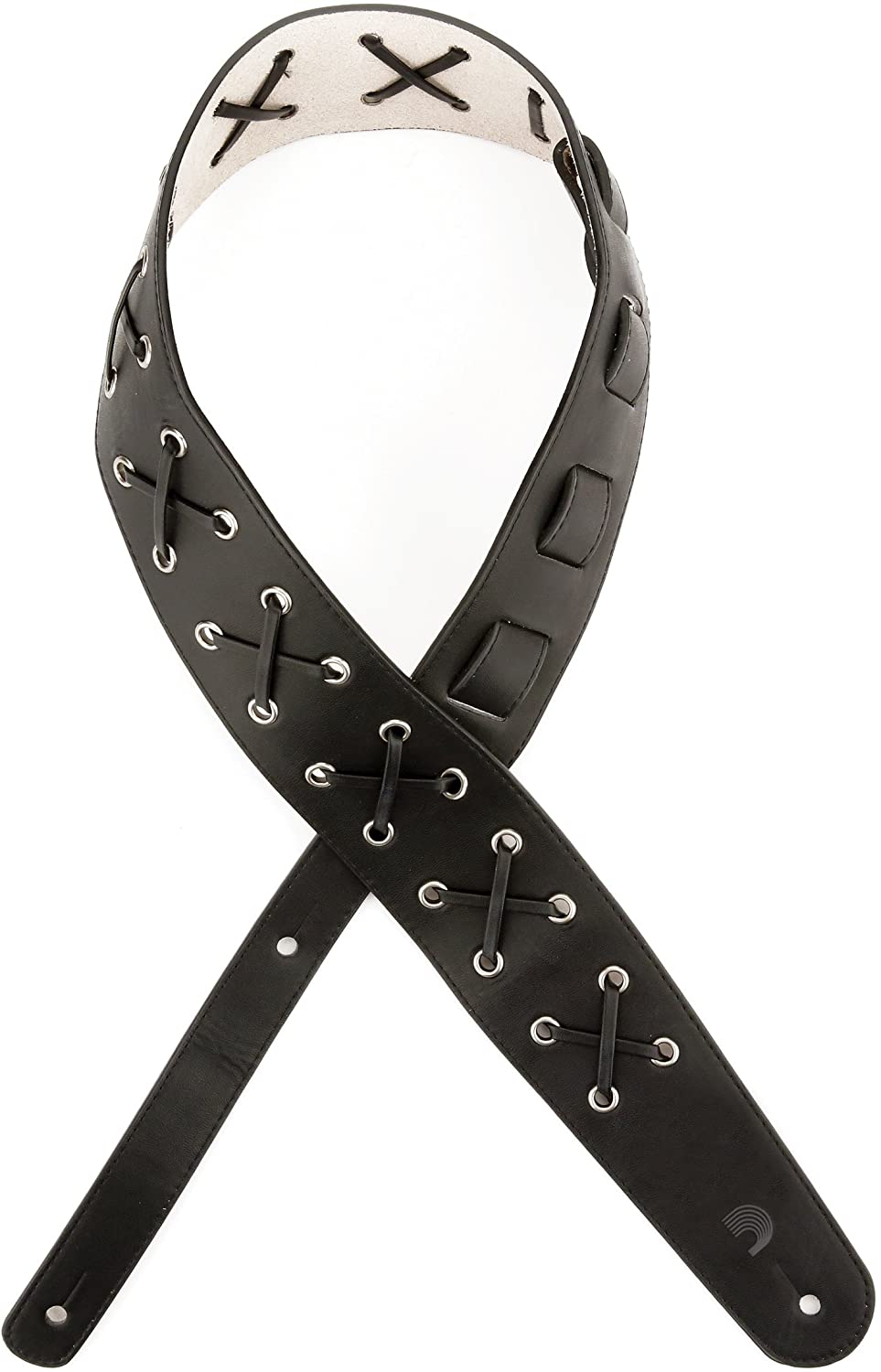 STRAP GUITAR DADDARIO LEATHER LACED BLACK by D'Addario Canada