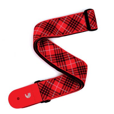 STRAP GUITAR DADDARIO TARTAN RED & BLACK by Faders Music Inc.
